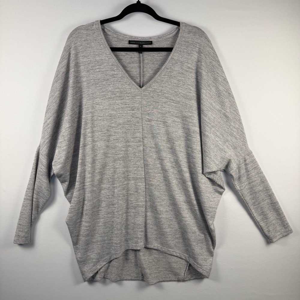 White House Black Market Women’s Heather Gray Knit Dolman Tunic Top, Size: M
